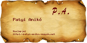 Patyi Anikó névjegykártya