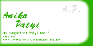 aniko patyi business card